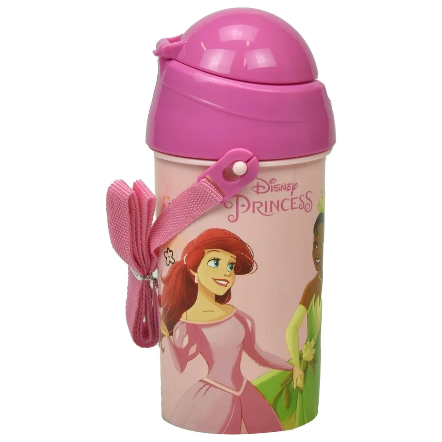 Disney Princesses Spring plastová láhev na vodu s brčkem a závěsem 500 ml fotografii produktu