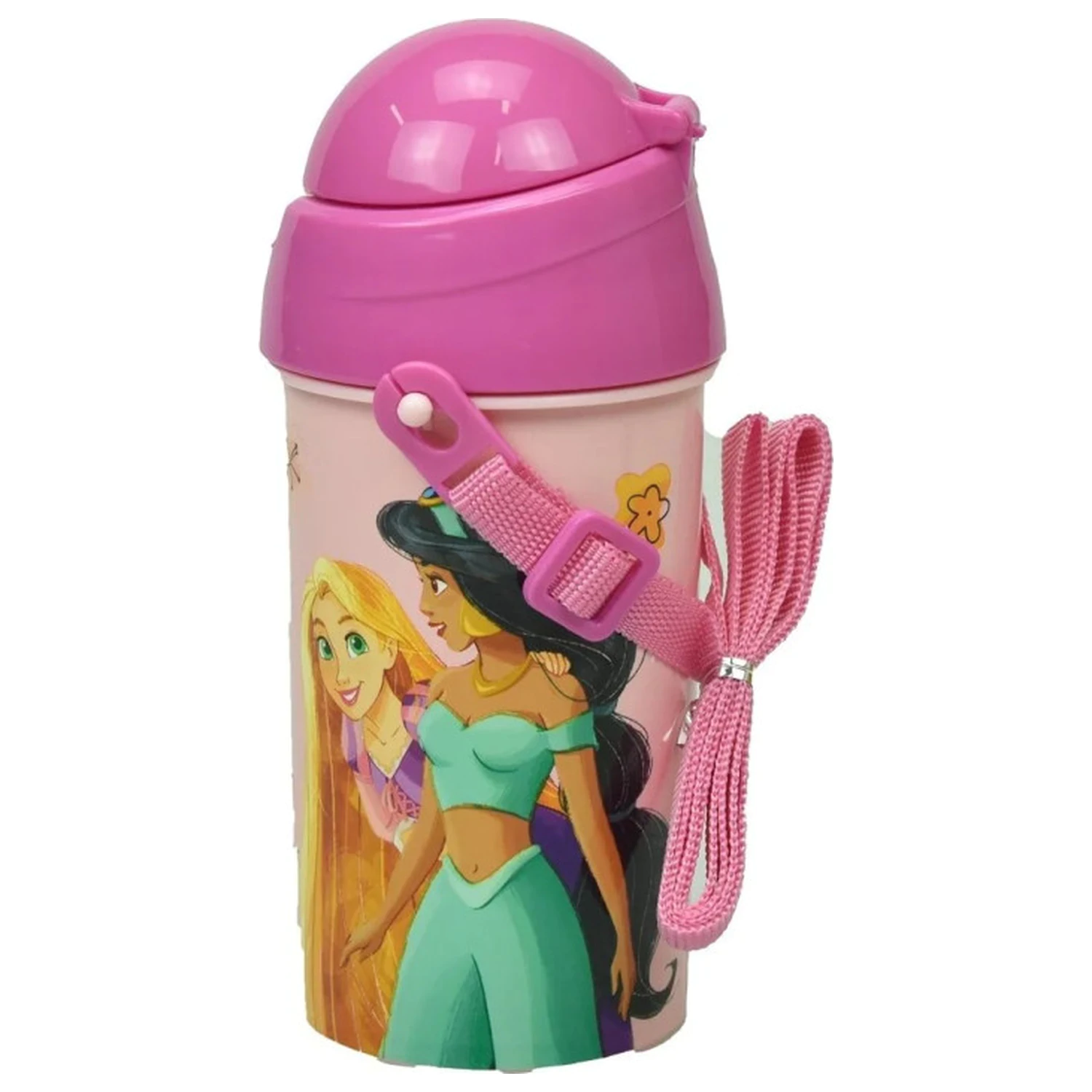 Disney Princesses Spring plastová láhev na vodu s brčkem a závěsem 500 ml fotografii produktu