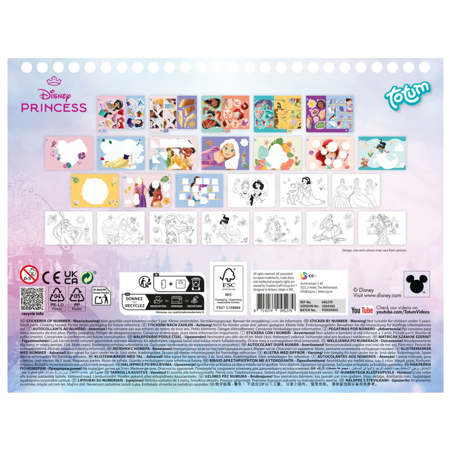 Disney Princess Příběhové puzzle samolepky a omalovánkový set fotografii produktu