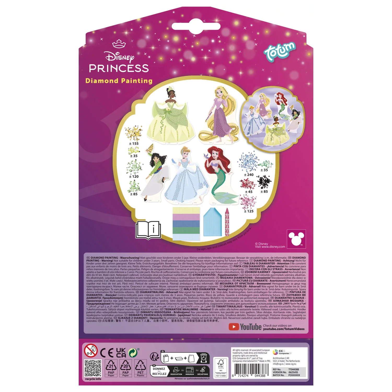 Disney Princess Totum Diamond Painting Sada 5 kusů fotografii produktu
