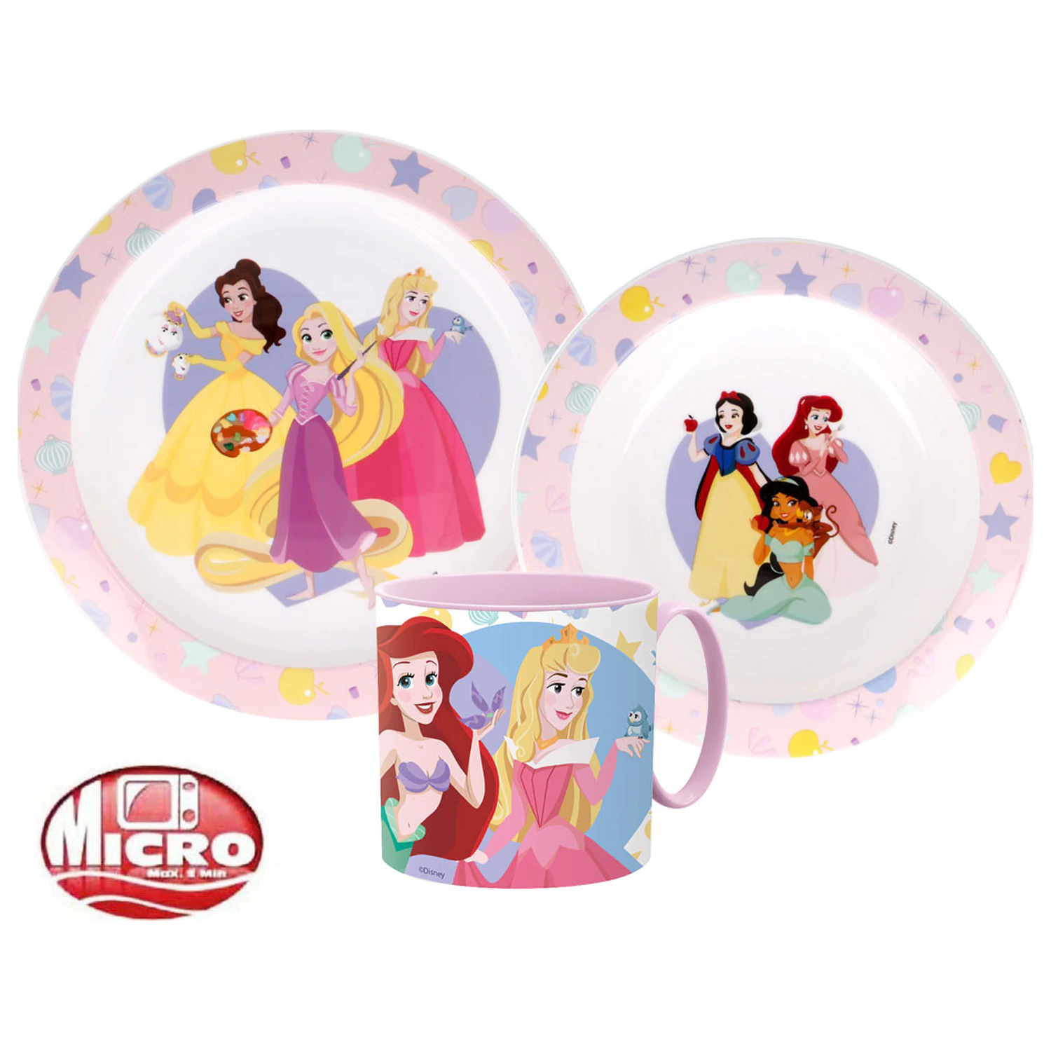 Sada nádobí Disney Princess True Dinnerware, mikro plastová sada s hrnkem fotografii produktu