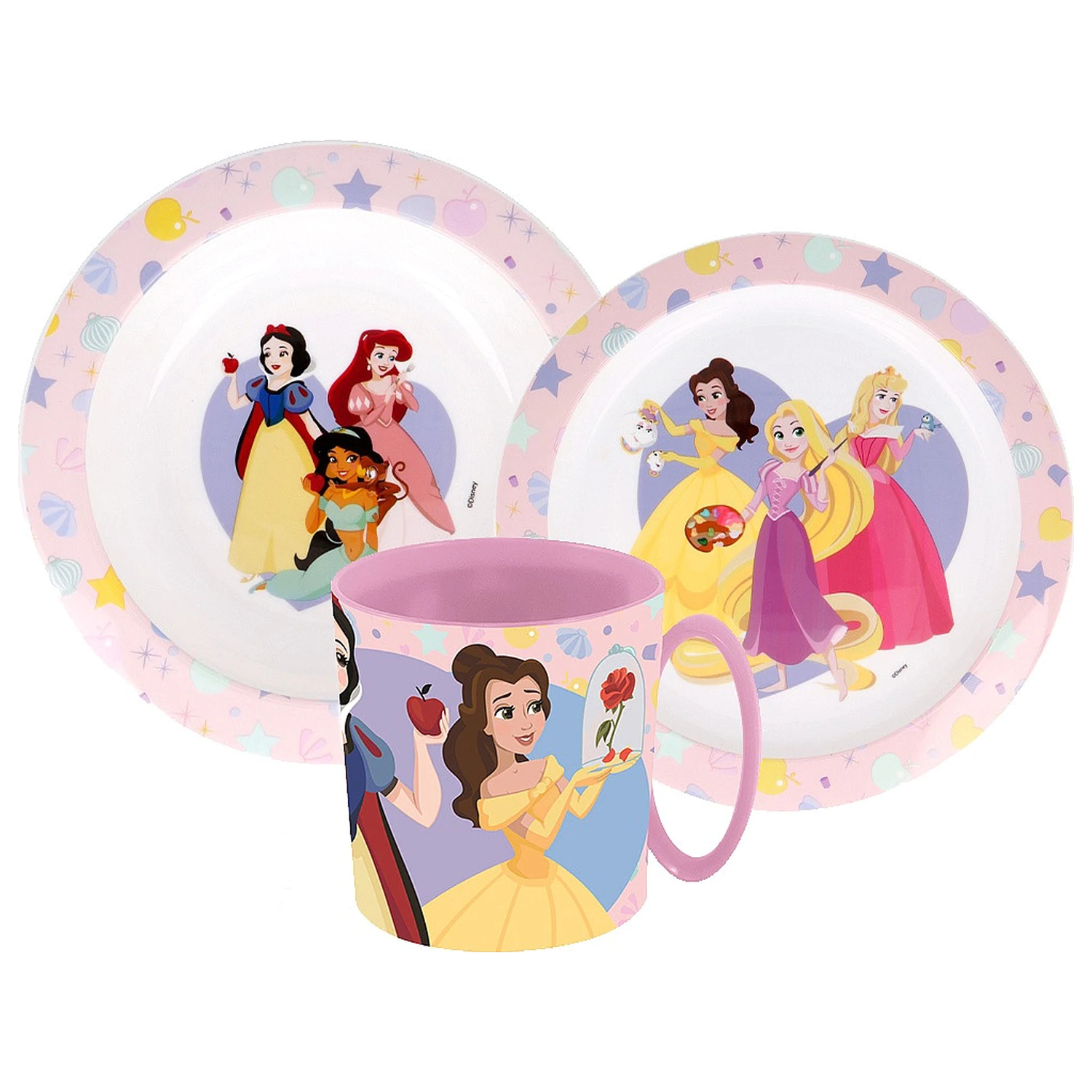 Disney Princess True sada jídelního nádobí, micro plastová sada s hrnkem fotografii produktu