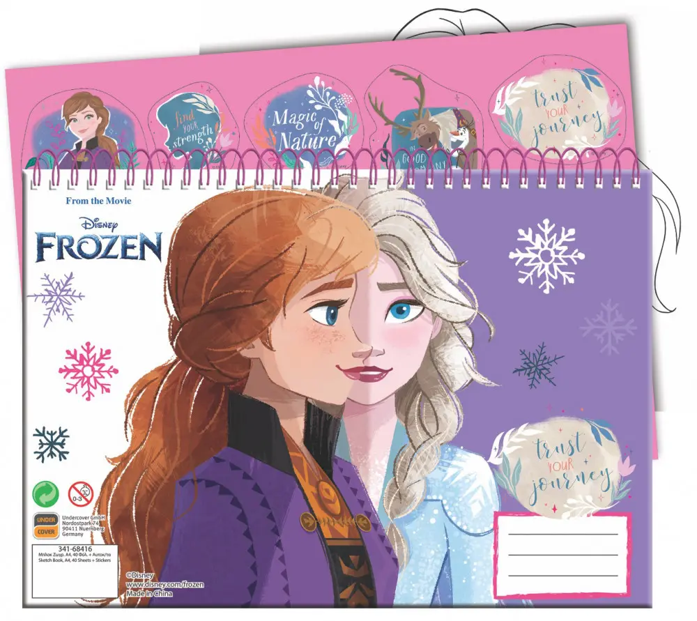 Disney Frozen A4 spirálový skicák, 40 listů s nálepkami fotografii produktu