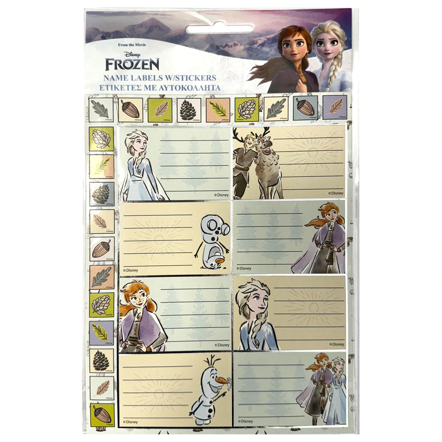 Disney Frozen Adventure štítky do sešitu se samolepkami 16 ks fotografii produktu