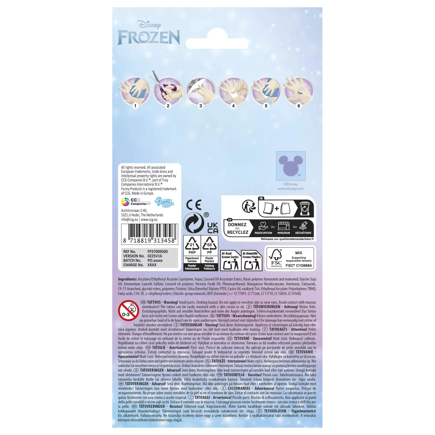 Disney Frozen Adventure Tattoo 12dílná sada fotografii produktu