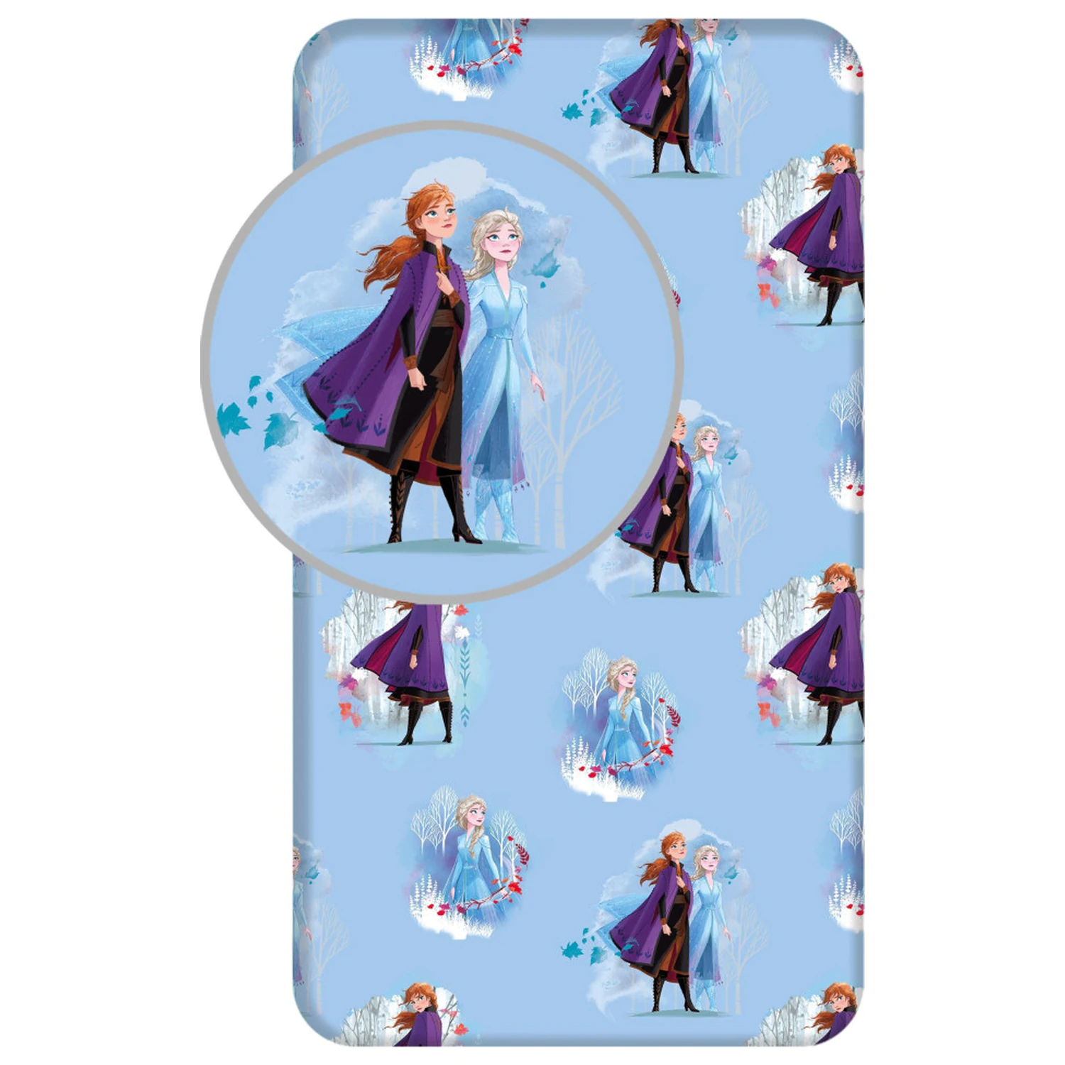 Disney Frozen Blue Leaves napínací prostěradlo 90*200 cm fotografii produktu
