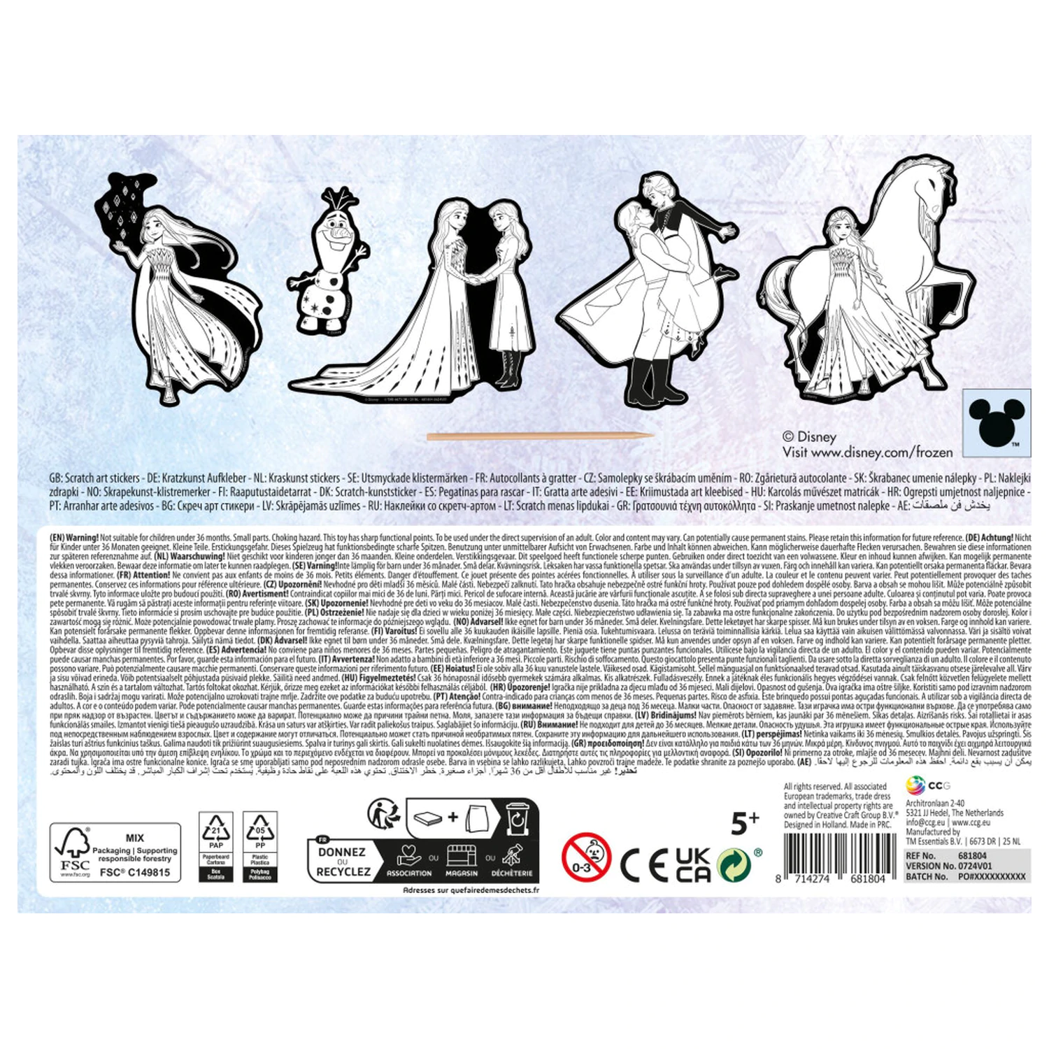 Disney Frozen Destiny stírací umění sada nálepek fotografii produktu