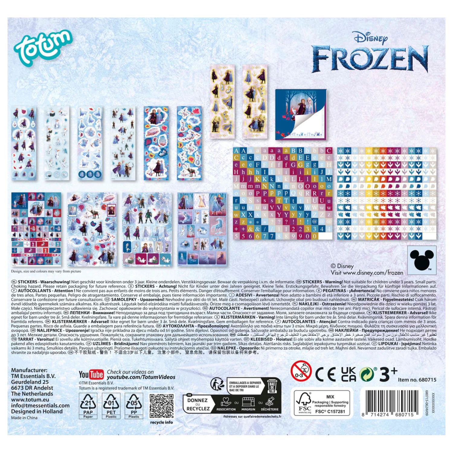 Disney Frozen Destiny Sada samolepek 500 kusů fotografii produktu