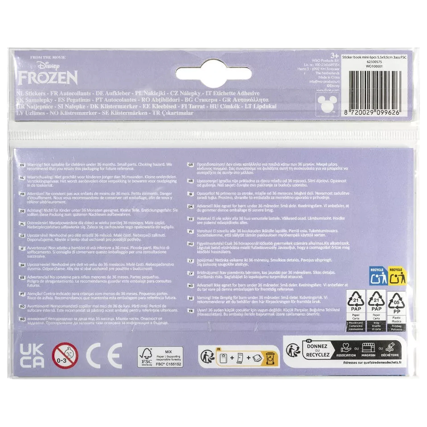 Disney Frozen Friends mini sada 6 samolepek fotografii produktu