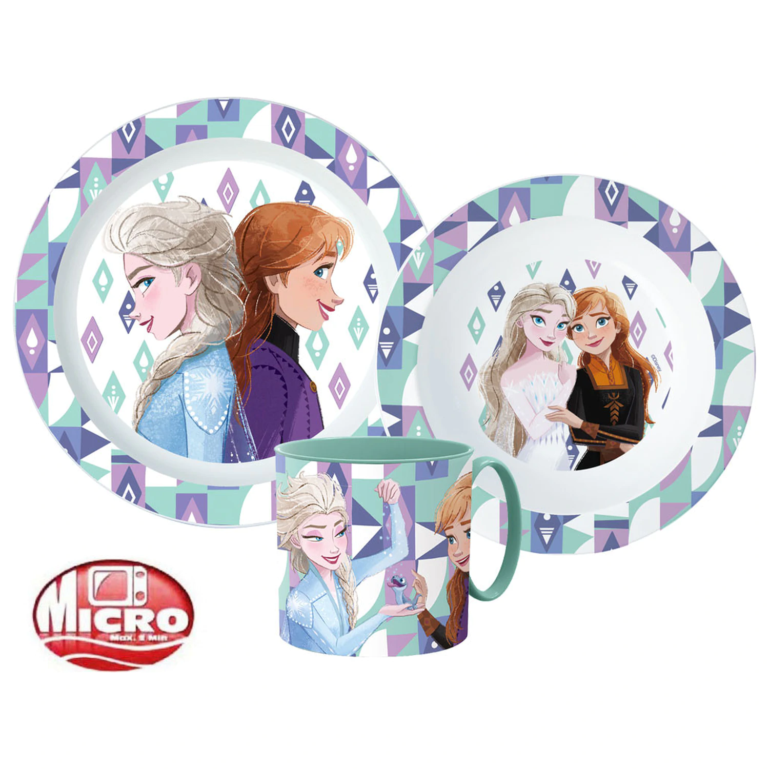 Disney Frozen Ice Magic jídelní set, mikro plastový set s hrnkem fotografii produktu