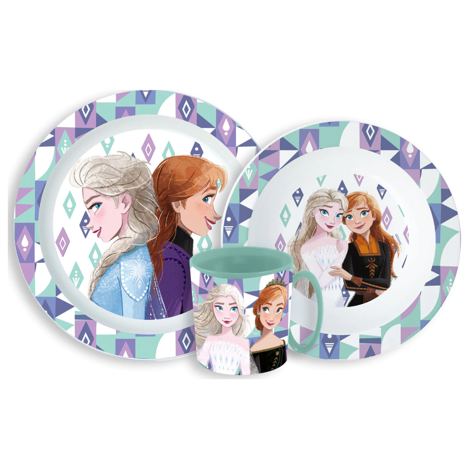 Disney Frozen Ice Magic Jídelní sada, mikro plastová sada s hrnkem fotografii produktu