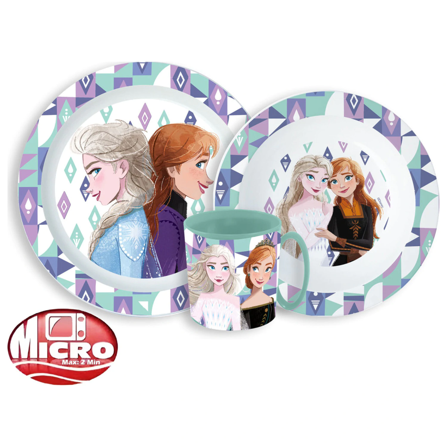 Disney Frozen Ice Magic Jídelní sada, mikro plastová sada s hrnkem fotografii produktu