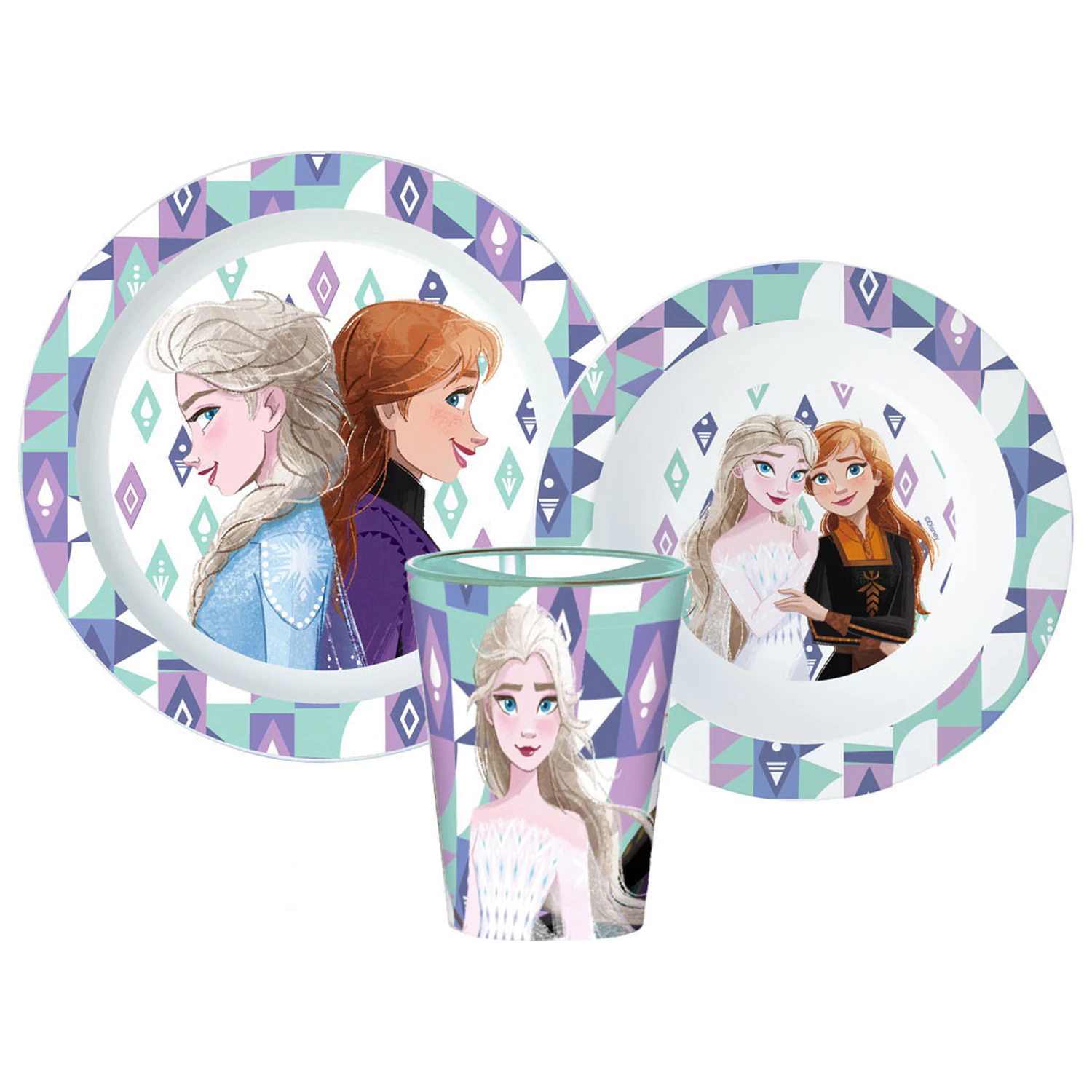 Disney Frozen Ice Magic Jídelní sada nádobí, Micro Plastic Set, se sklenicí 260 ml fotografii produktu