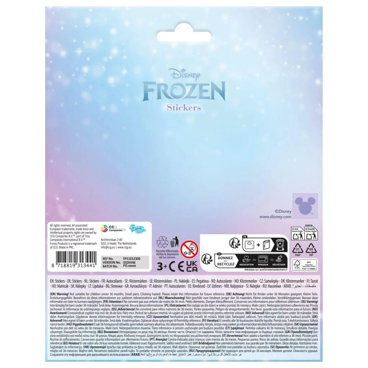 Disney Frozen Ice nálepka fotografii produktu
