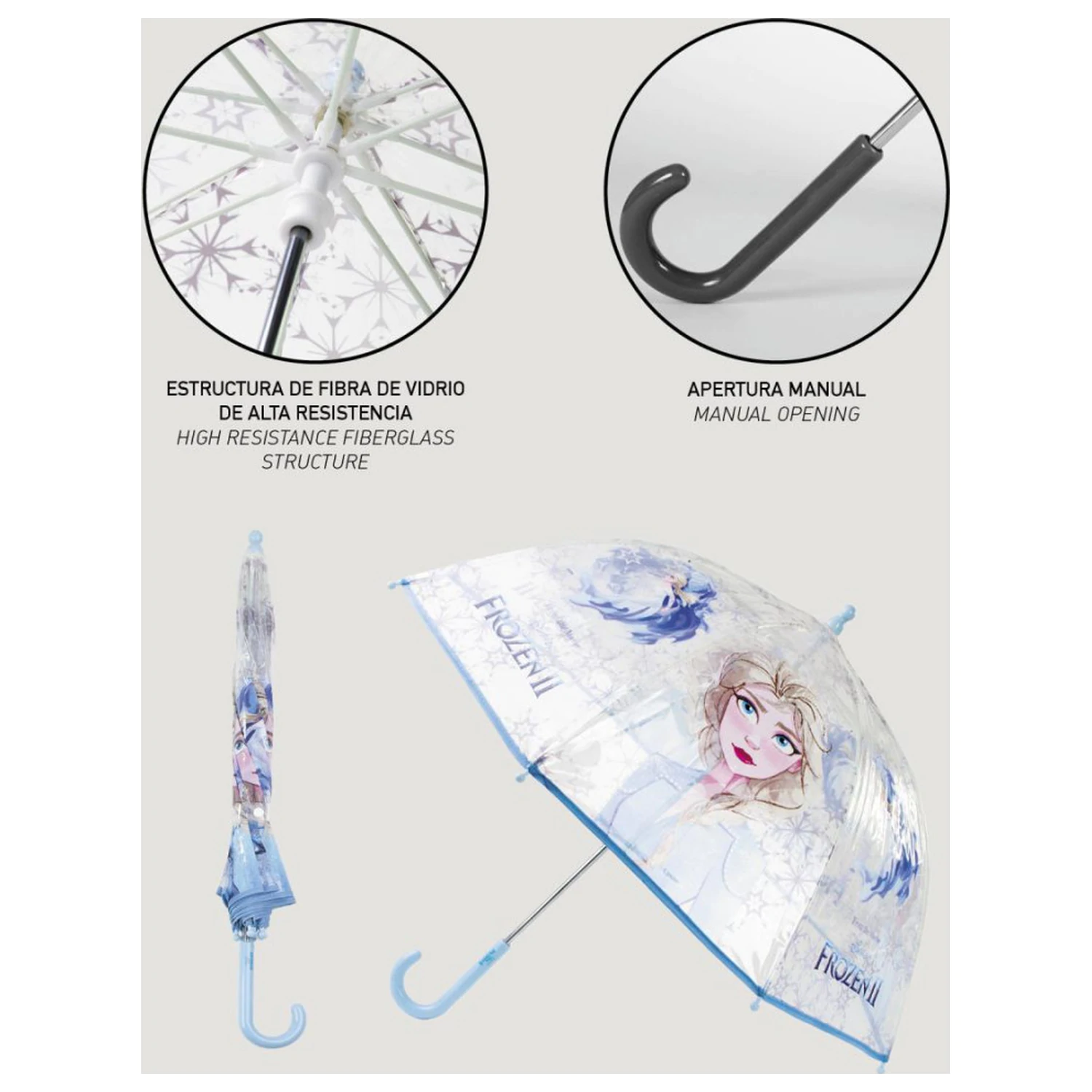 Disney Frozen Ice Queen dětský transparentní deštník Ø71 cm fotografii produktu