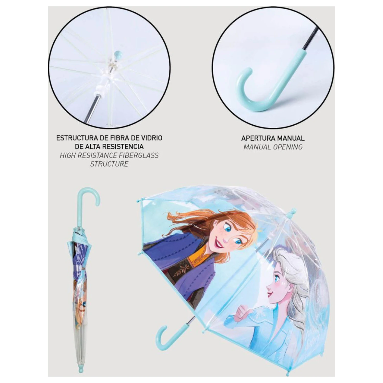 Disney Frozen Icy Drizzle Dětský průhledný deštník Ø71 cm fotografii produktu