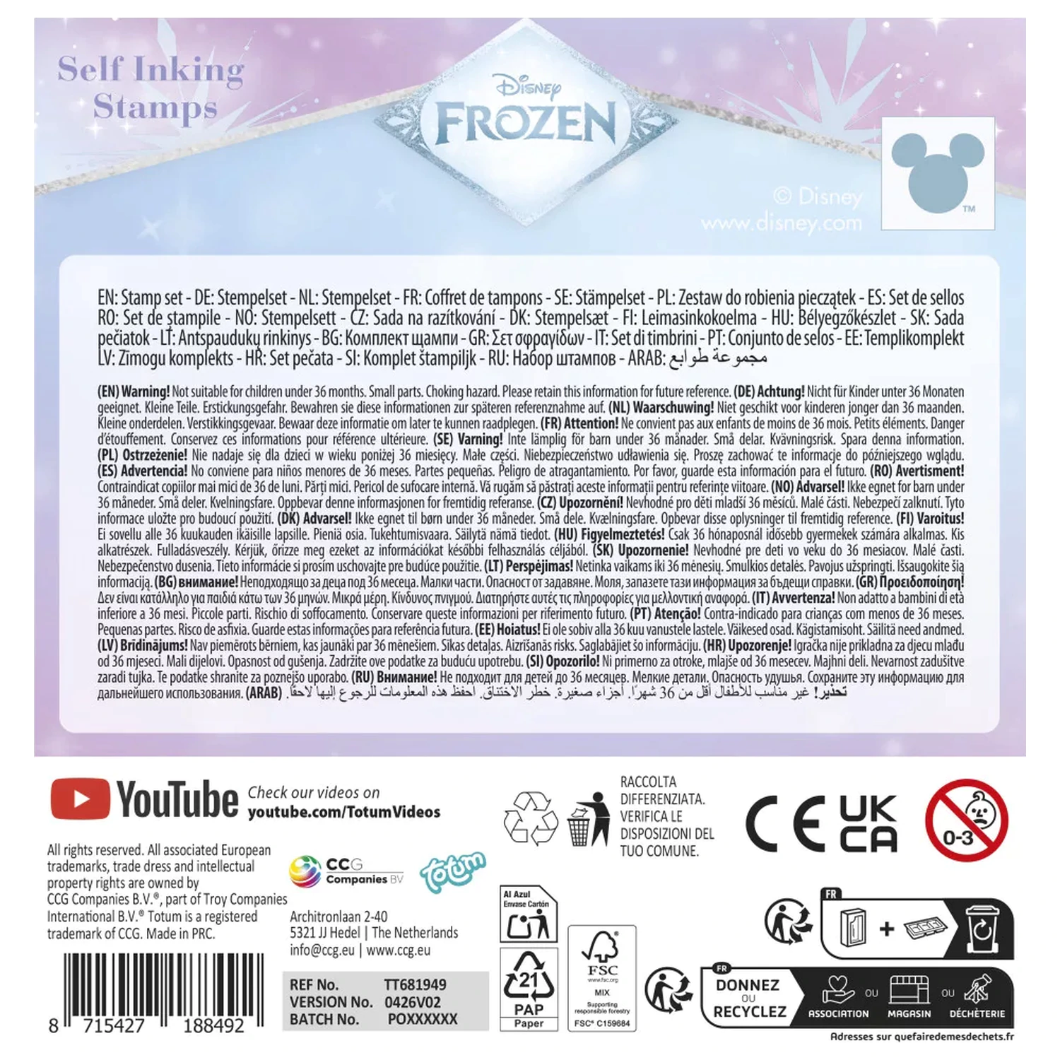 Disney Frozen kouzelná razítková sada 12 kusů fotografii produktu