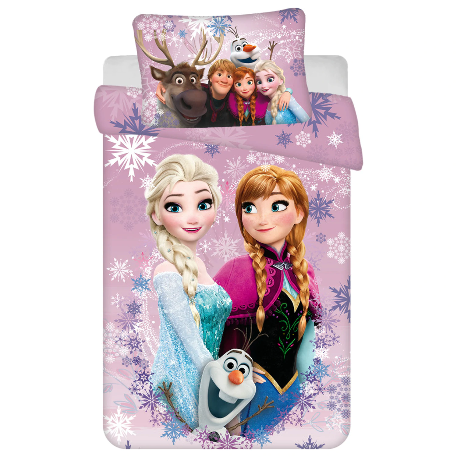 Disney Frozen Růžovo-fialový dětský, předškolní povlak na přikrývku fotografii produktu