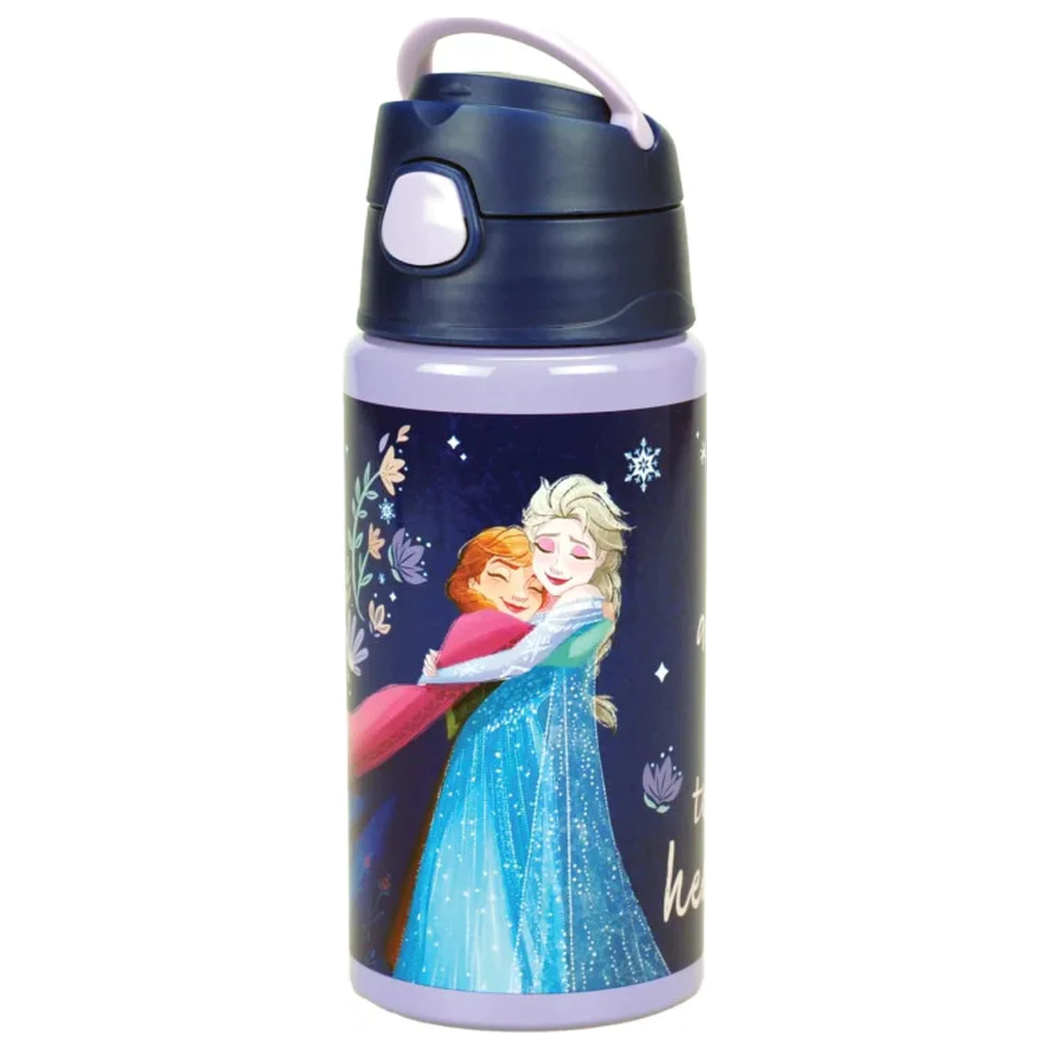 Disney Frozen Together hliníková lahev s brčkem a háčkem 500 ml fotografii produktu