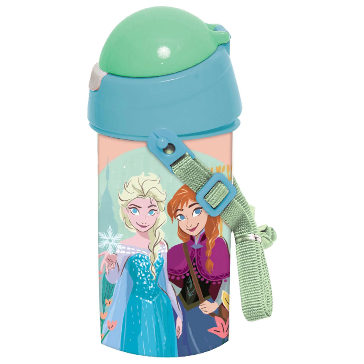 Disney Frozen Together plastová lahev na pití se slámkou a šňůrkou 500 ml fotografii produktu
