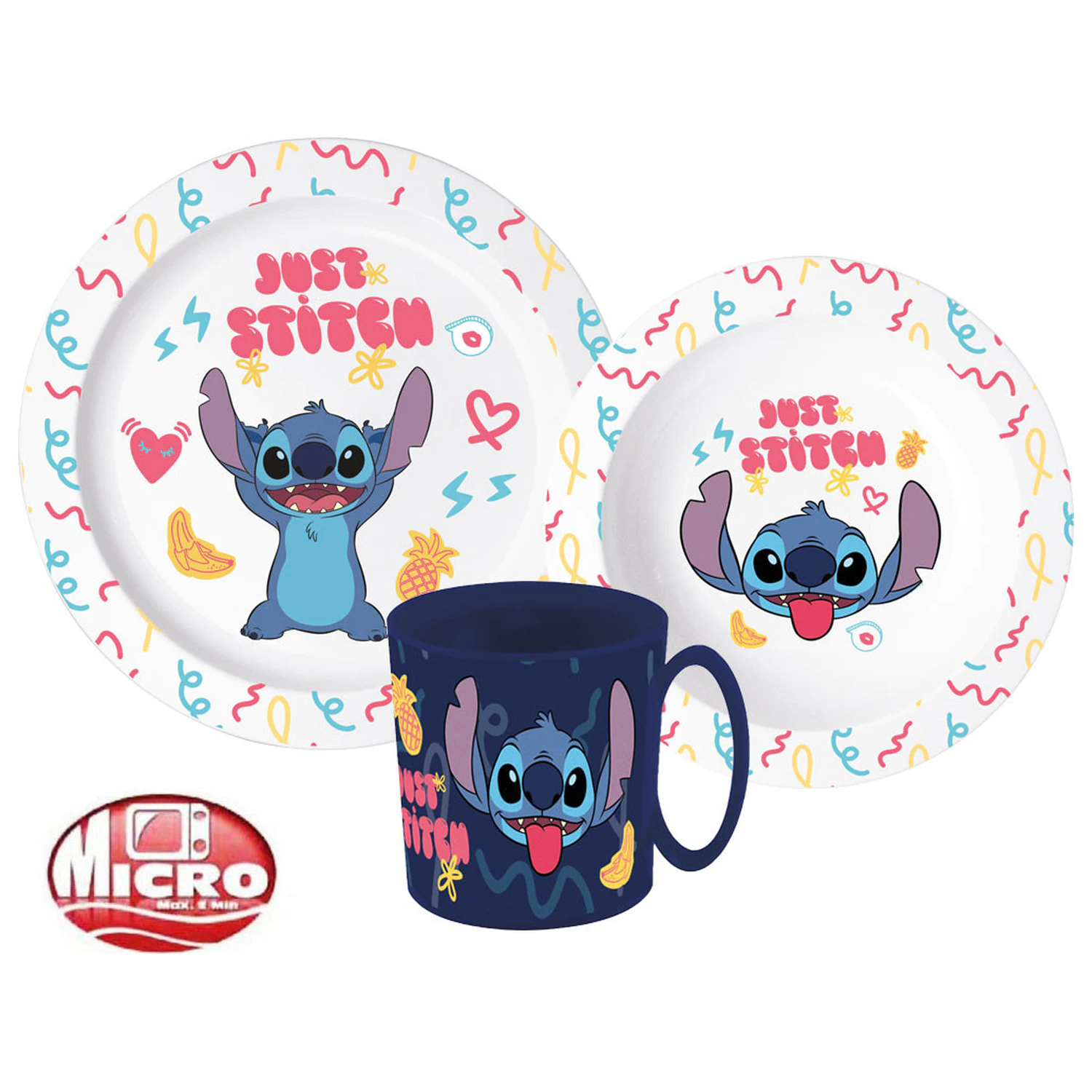 Disney Lilo and Stitch Palms jídelní set, mikro plastový set s 350 ml hrnkem fotografii produktu