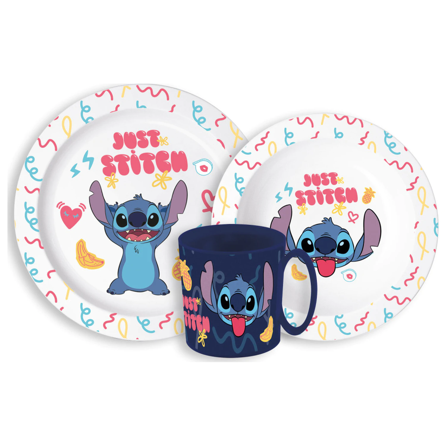 Disney Lilo & Stitch Palms jídelní set, mikro plastový set s hrnkem fotografii produktu