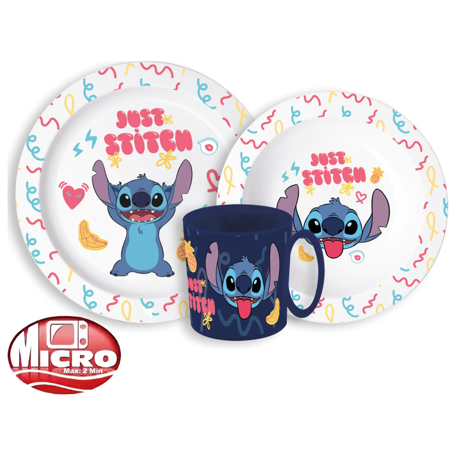 Disney Lilo & Stitch Palms jídelní set, mikro plastový set s hrnkem fotografii produktu