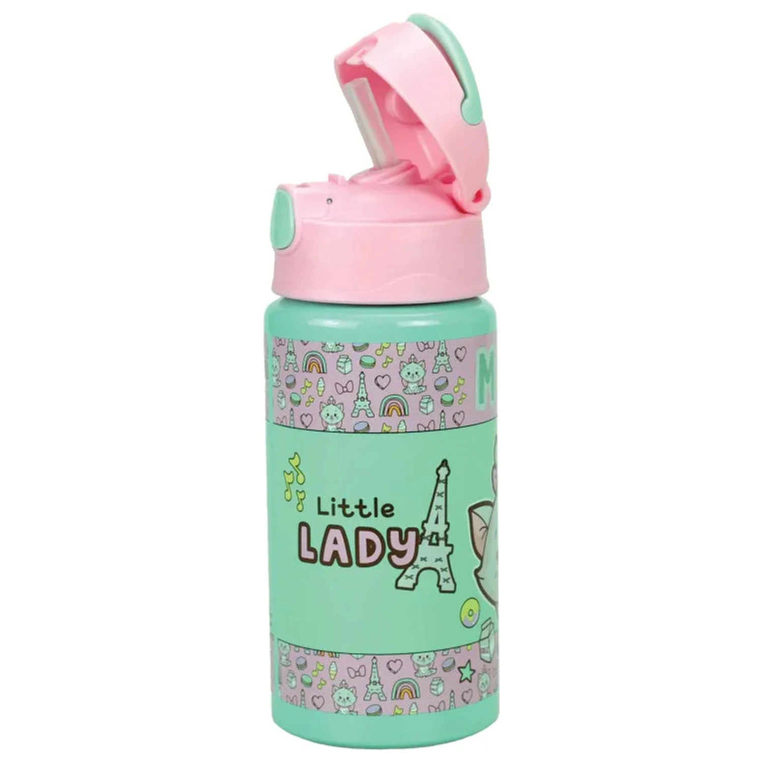 Disney Marie Little Lady hliníková láhev na vodu se slámkou a závěsem 500 ml fotografii produktu