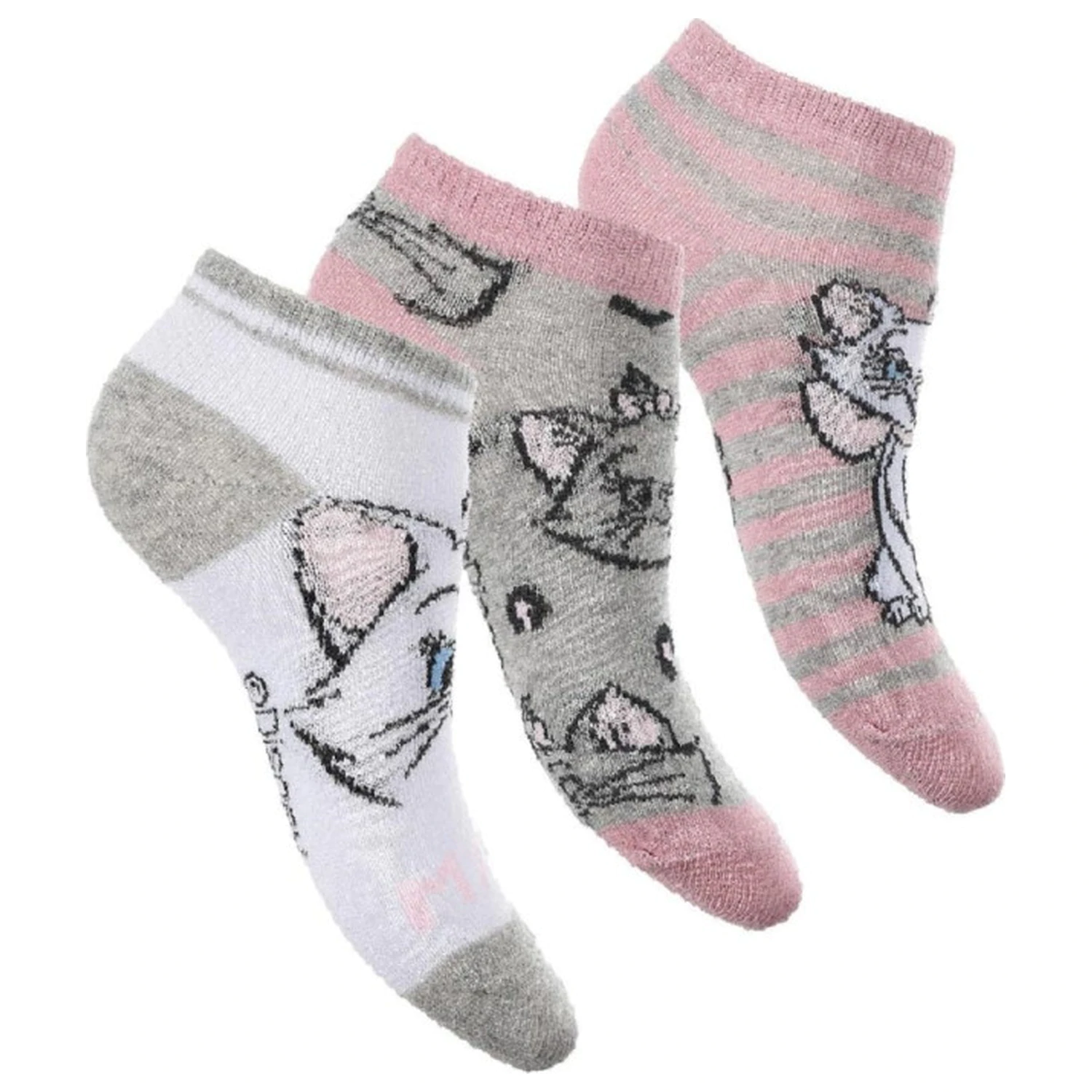 Disney Marie Meowgical růžové dětské tajné ponožky 31/34 fotografii produktu
