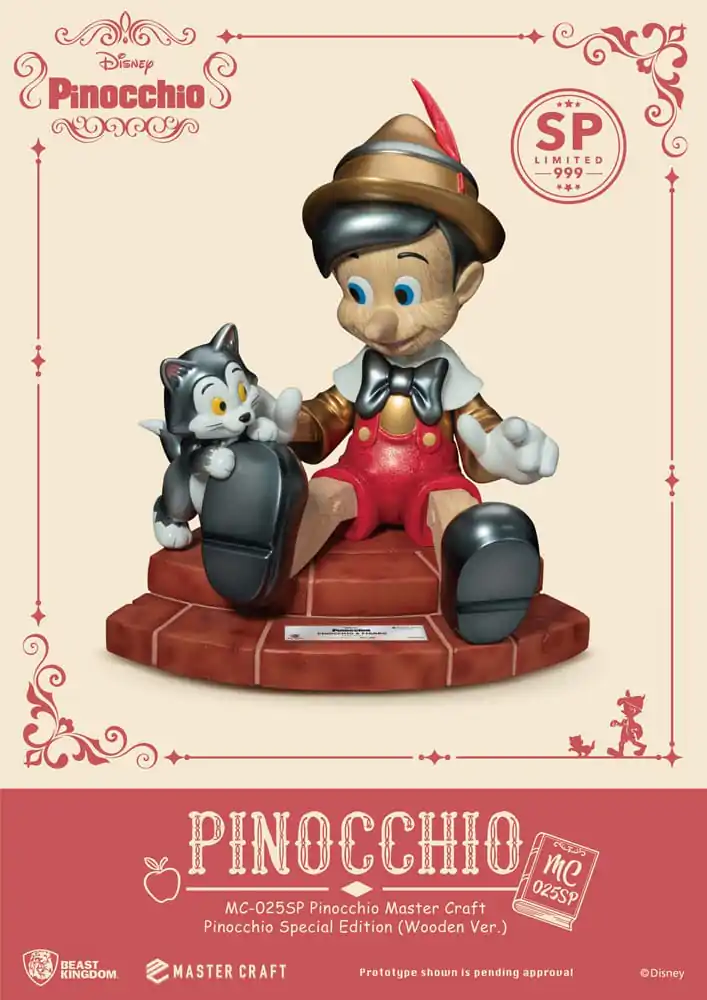 Disney Master Craft Socha Pinocchio Dřevěná Verze Speciální Edice 27 cm fotografii produktu