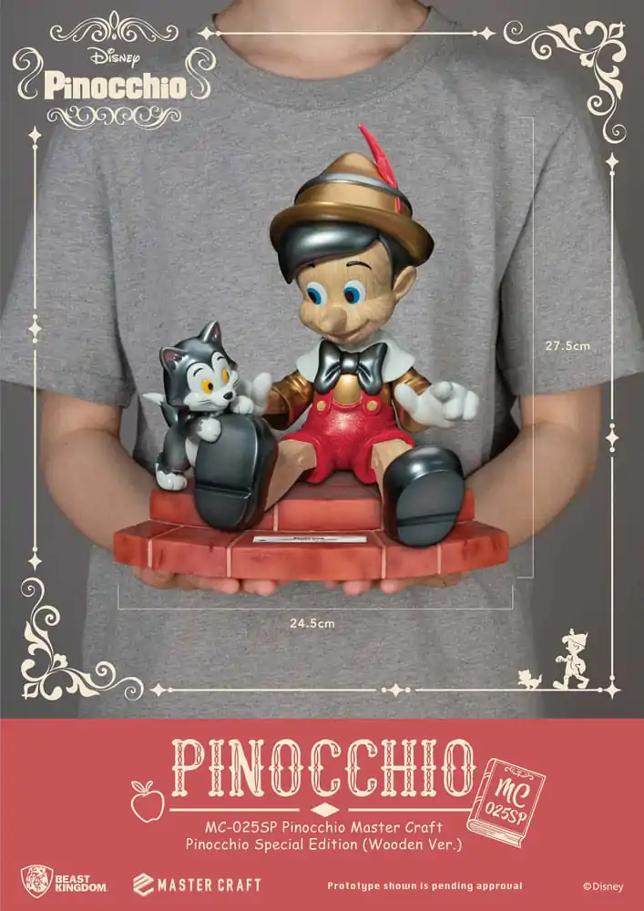 Disney Master Craft Socha Pinocchio Dřevěná Verze Speciální Edice 27 cm fotografii produktu
