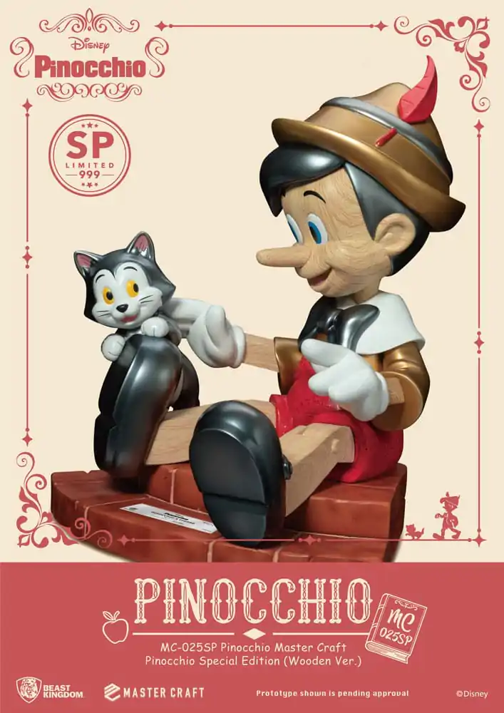 Disney Master Craft Socha Pinocchio Dřevěná Verze Speciální Edice 27 cm fotografii produktu