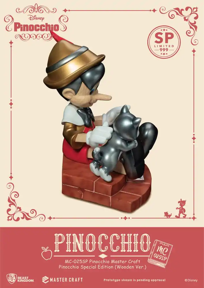 Disney Master Craft Socha Pinocchio Dřevěná Verze Speciální Edice 27 cm fotografii produktu