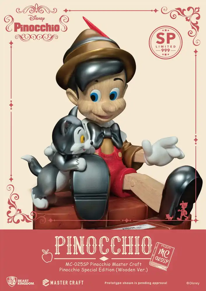 Disney Master Craft Socha Pinocchio Dřevěná Verze Speciální Edice 27 cm fotografii produktu