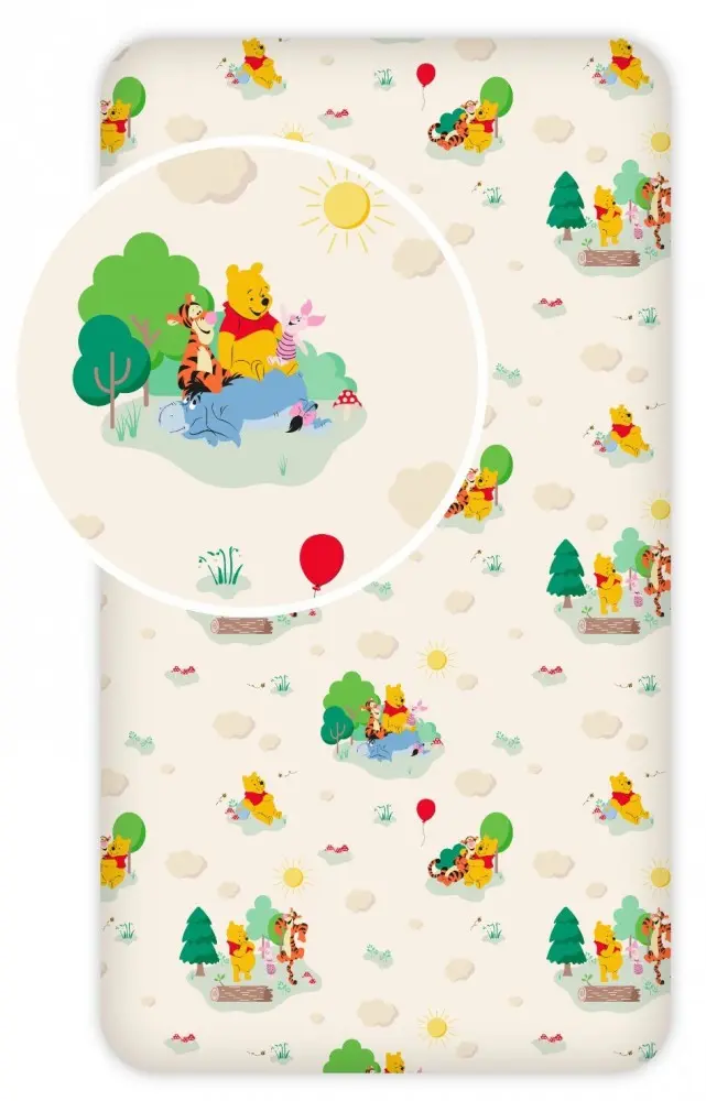 Disney Winnie the Pooh prostěradlo s gumou 90*200 cm fotografii produktu