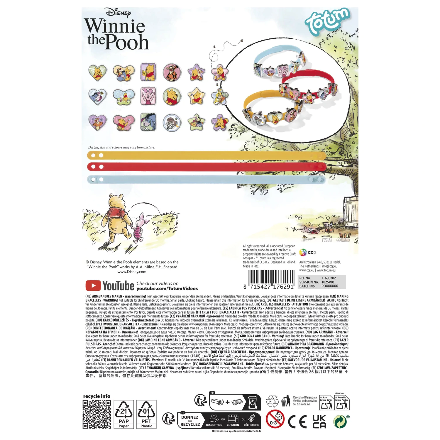 Disney Winnie the Pooh Sada na výrobu náramků Happy fotografii produktu