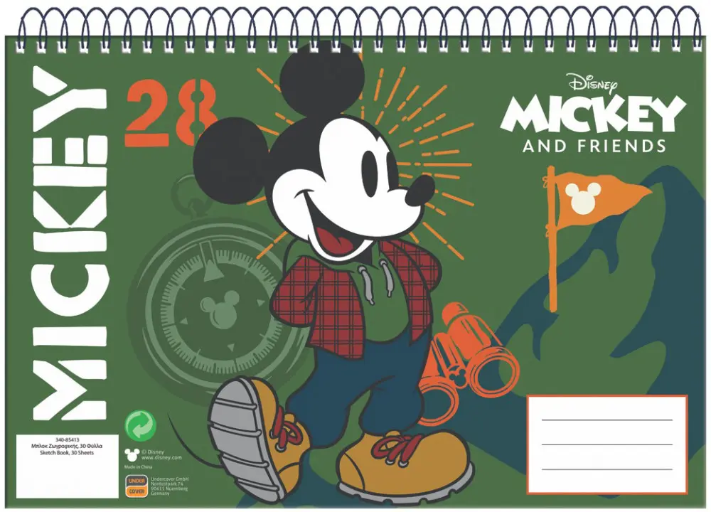 Disney Mickey A/4 Spirálový skicák 30 listů fotografii produktu