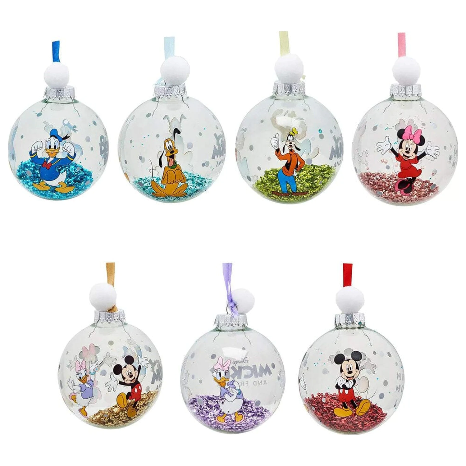 Disney Mickey and Friends Sada 7 vánočních koulí fotografii produktu
