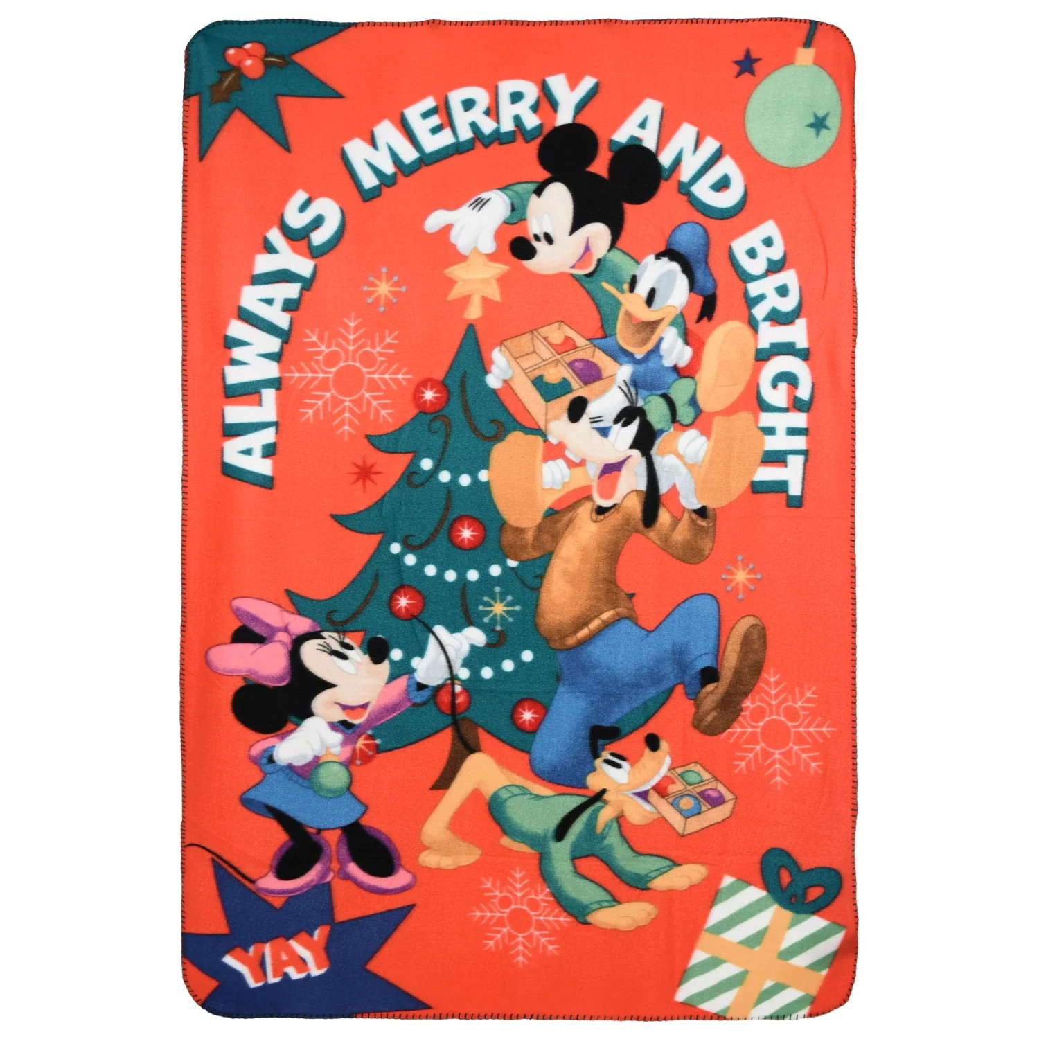 Disney Mickey Bright Christmas fleecová deka 100x150cm fotografii produktu