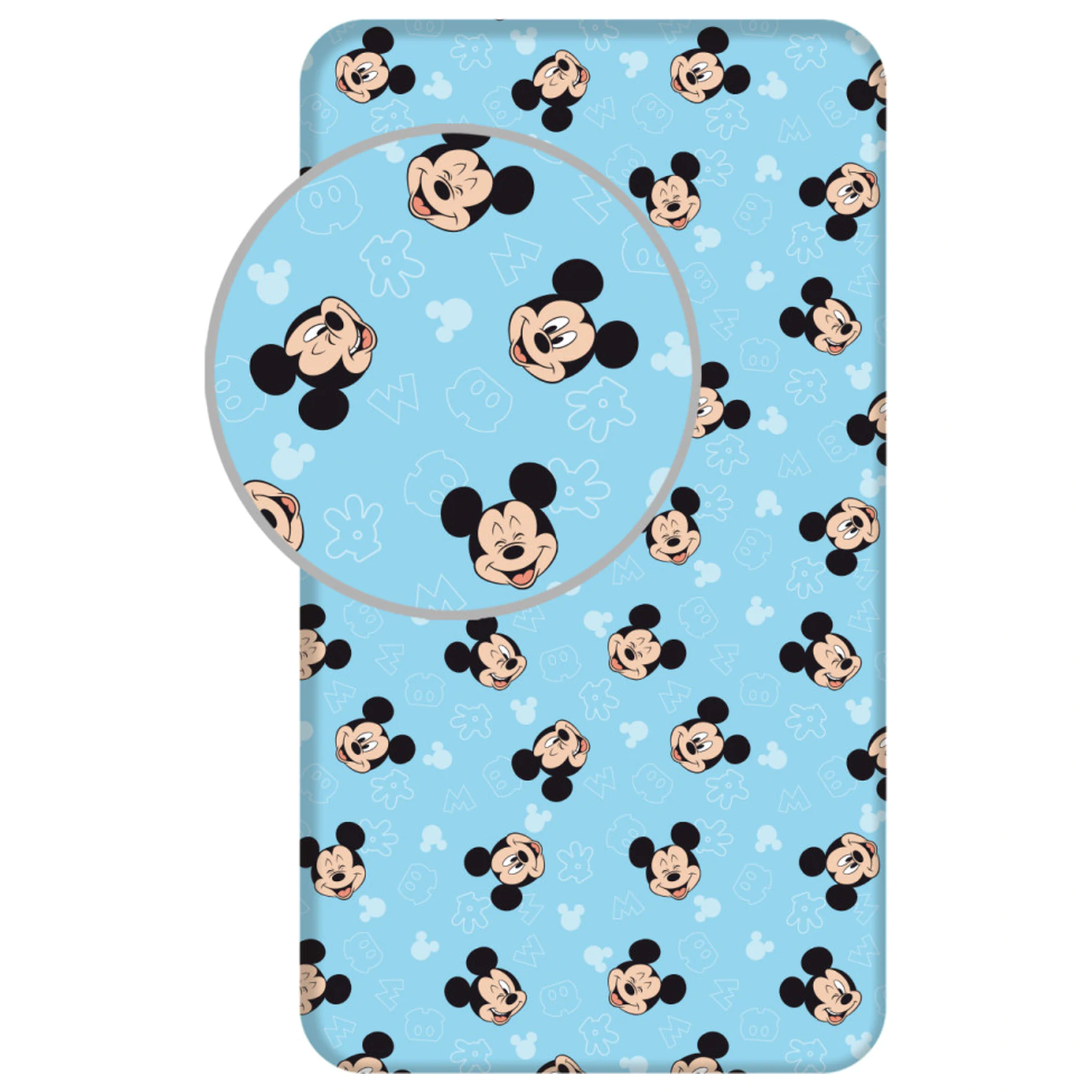 Disney Mickey Funny Head napínací prostěradlo 90x200 cm fotografii produktu