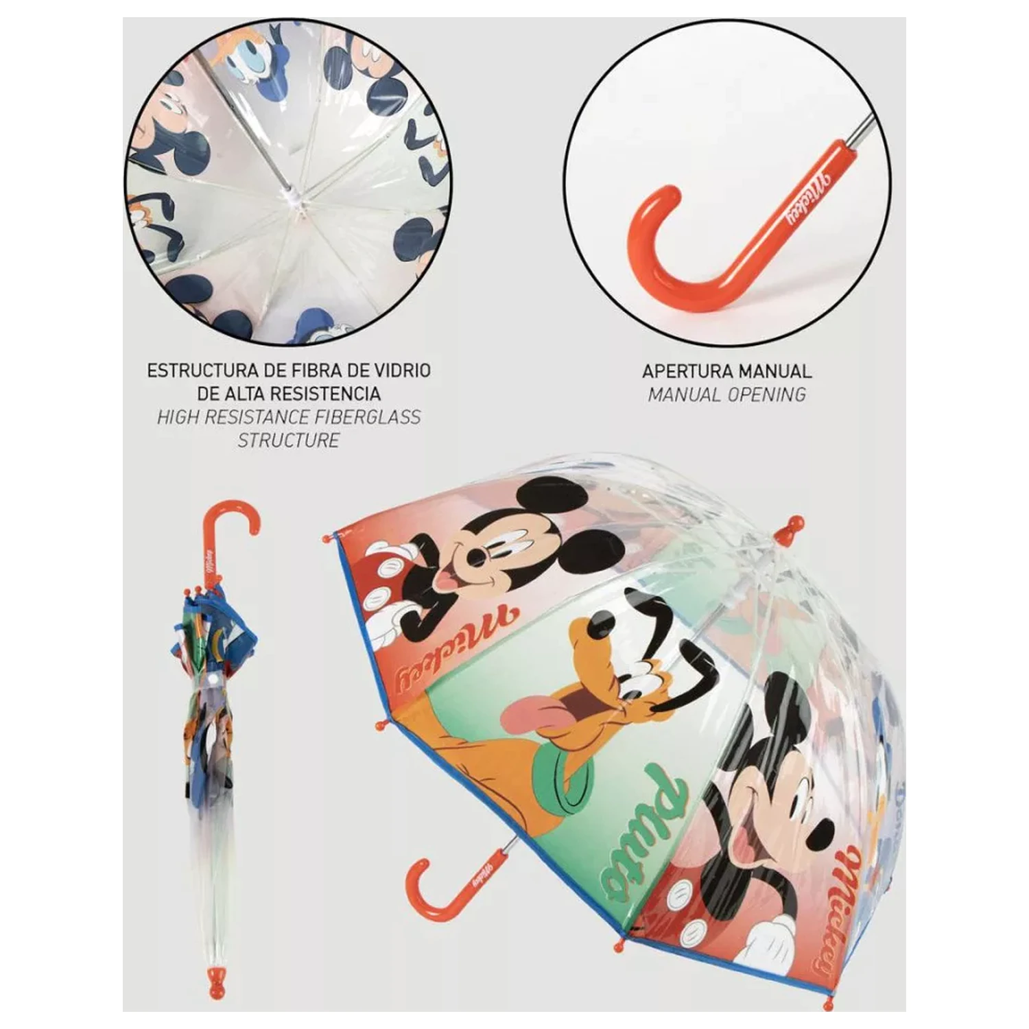 Disney Mickey Pluto dětský průhledný deštník fotografii produktu
