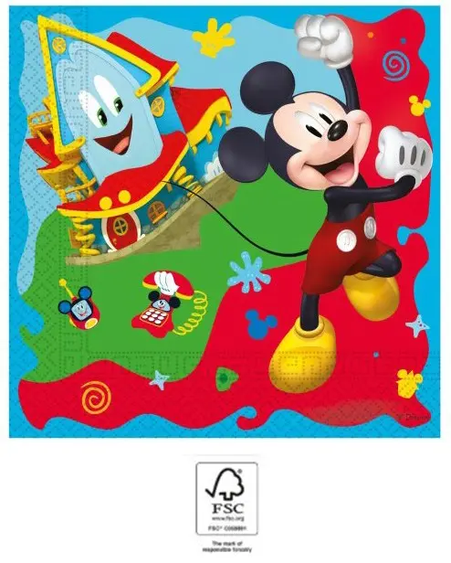 Disney Mickey Rock the House ubrousky 20 ks 33x33 cm FSC fotografii produktu