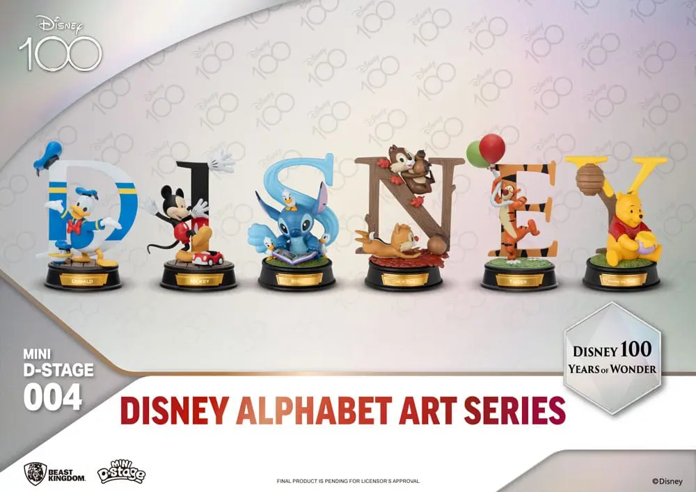 Disney Mini Diorama Stage Statues 6-pack 100 Years of Wonder-Disney Alphabet Art 10 cm fotografii produktu