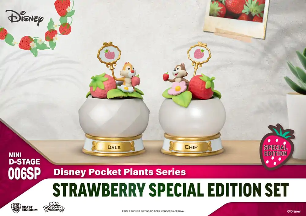 Disney Mini Diorama Stage Statues Pocket Plants Series Strawberry Special Edition Sada 12 cm fotografii produktu