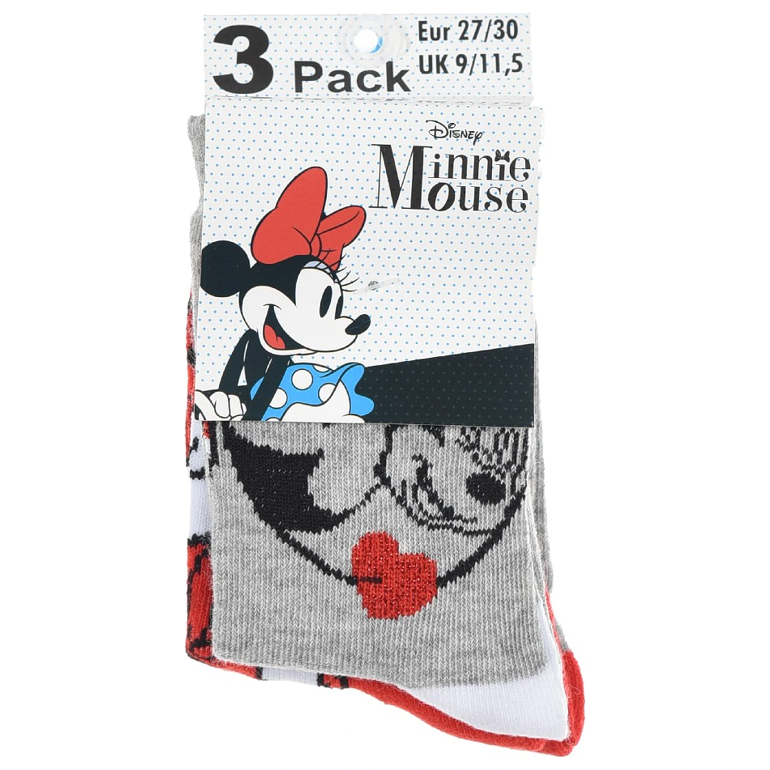 Disney Minnie Mouse Red Bow dětské ponožky 31/34 fotografii produktu