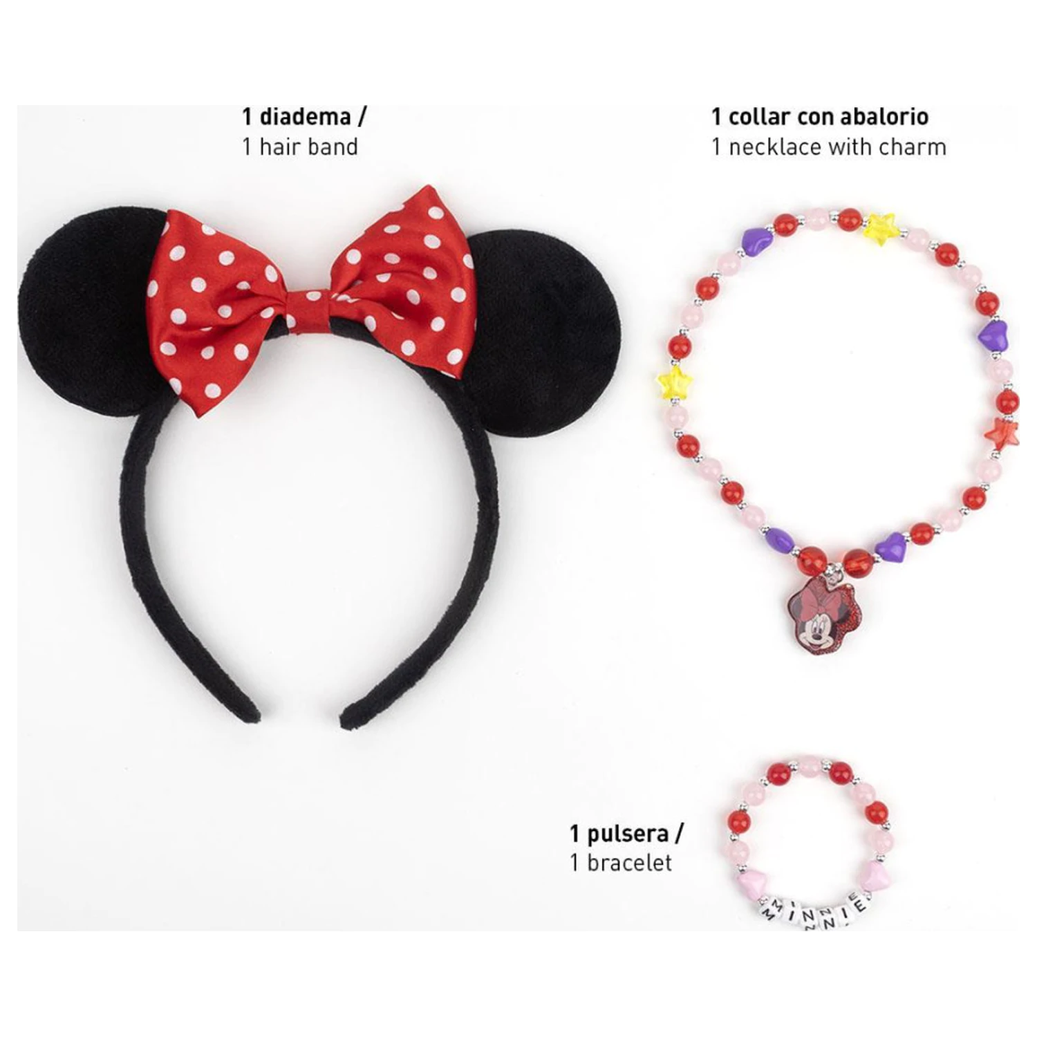 Disney Minnie Charm sada šperků a čelenky fotografii produktu