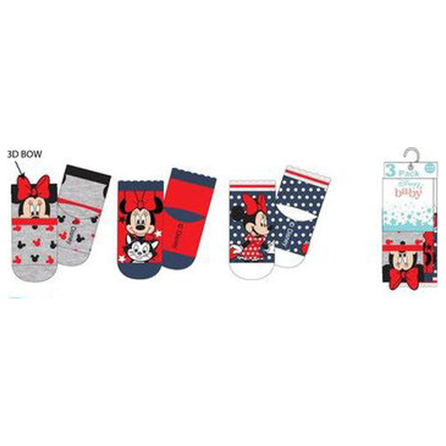 Disney Minnie Figaro dětské ponožky 6/12 měsíců fotografii produktu