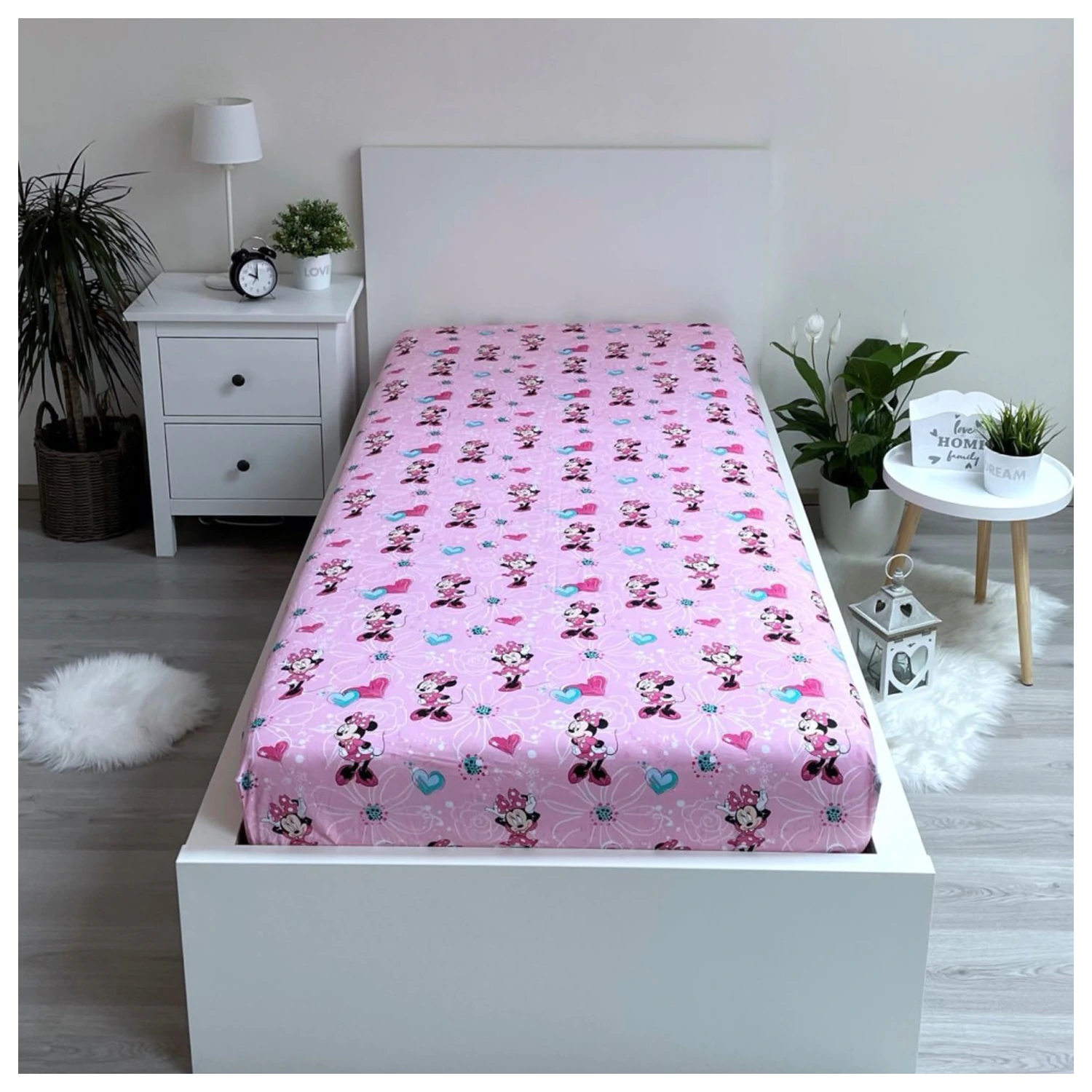Disney Minnie Flowers prostěradlo 90x200 cm fotografii produktu