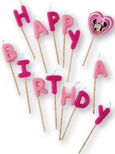 Disney Minnie Happy Birthday svíčka fotografii produktu
