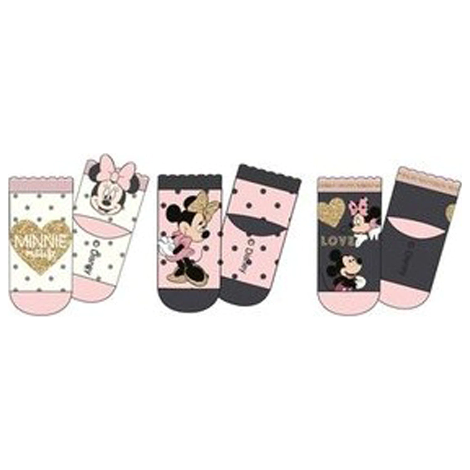 Disney Minnie Heart dětské ponožky 0-6 měsíců fotografii produktu